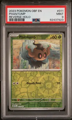 2023 POKEMON OBF EN-OBSIDIAN FLAMES REVERSE HOLO #011 PHANTUMP PSA 9 - Image 1