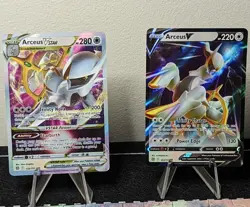 Pokemon TCG Arceus VSTAR 123/172 and Arceus V 122/172 Brilliant Stars NM - Image 1