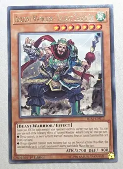 Yu-Gi-Oh! Ancient Warriors - Valiant Zhang De (IGAS-EN013) 1st Edition - Image 1