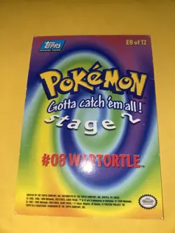 Pokemon the Movie Mewtwo Strikes Back Card #E8 Wartortle Holo Foil - Image 2