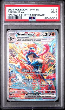 Greninja EX 214/167 PSA 9 Twilight Masquerade SIR Pokemon Card Game - Image 1