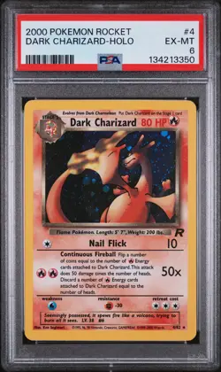 2000 POKEMON ROCKET #4 DARK CHARIZARD-HOLO PSA 6 - Image 1