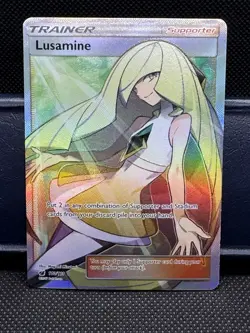 Pokemon TCG Lusamine SM-Crimson Invasion 110/111 Ultra Rare Full Art Holo - Image 1