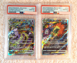 PSA 10 GEM MINT Mewtwo & Charizard VSTAR SAR 212 221 Japanese Pokemon Universe - Image 1