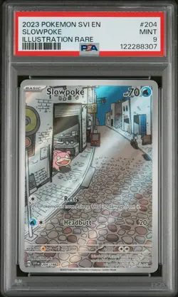 2023 POKEMON SVI EN-SCARLET & VIOLET ILLUSTRATION RARE #204 SLOWPOKE PSA 9 - Image 1
