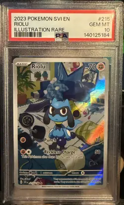 2023 Pokemon Scarlet & Violet #215/198 Riolu Illustration Rare PSA 10 - Image 1