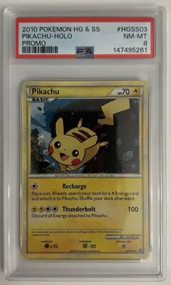 2010 POKEMON HEARTGOLD & SOULSILVER PROMO #HGSS03 PIKACHU-HOLO PSA 8 - Image 1