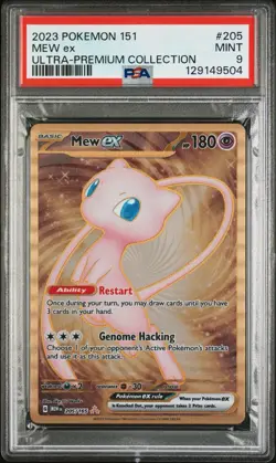 MEW EX 205/165 PSA 9 POKEMON 151 UPC BLACK STAR PROMO METAL POKEMON CARD ENGLISH - Image 1