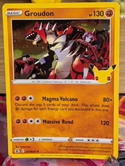 Groudon 017/025 Holo Rare Rare 25th Anniversary Celebrations Pokemon Card - Image 1