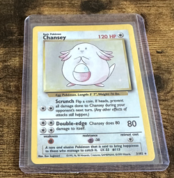 Chansey Holo 3/102 Base Set Unlimited Pokemon - Image 1