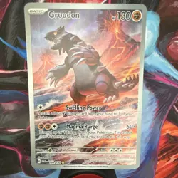 Pokemon Groudon Illustration Rare Holo 199/182 SV04 Paradox Rift 130 HP - Image 1
