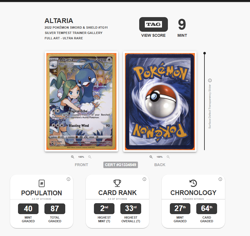 TAG 9 Mint Altaria TG11 Pokemon Silver Tempest Trainer Gallery Holo Rare - Image 3