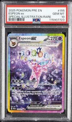 2025 POKEMON PRE EN-PRISMATIC EVOLUTIONS #155 ESPEON EX PSA 10 - Image 1