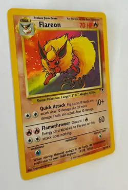 Vintage 1999 WOTC Pokemon Flareon Holo 10/110 Legendary Collection Card LP - Image 2