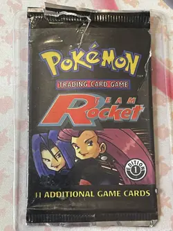 Pokemon 1st Ed Team Rocket Set Booster Pack TCG EMPTY 2000 Artwork display only - Image 1
