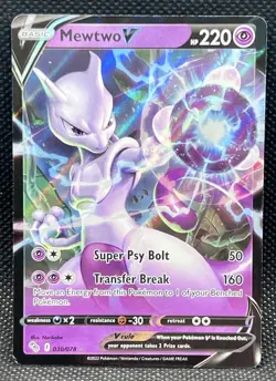 Pokemon Mewtwo V Holo Ultra Rare TCG Card Pokemon Go 030/078 - Image 1