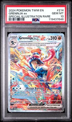 Greninja ex 214/167 Twilight Masquerade Special Illustration Pokemon PSA 10 - Image 1