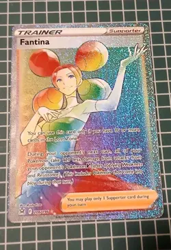 NM Pokemon Lost Origin Fantina Secret Rainbow Rare 206/196 - Image 4