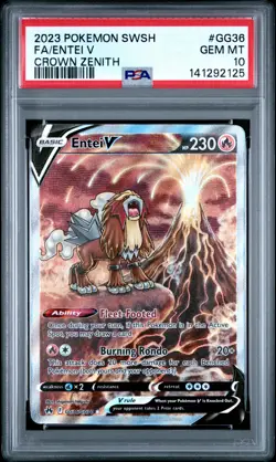 2023 Pokemon Sword And Shield Crown Zenith #GG36 Fa/Entei V Crown Zenith PSA 10 - Image 1