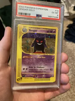 Pokemon Gengar Expedition Holo Rare Psa 6 HUGE SWIRL 13/165 - Image 1