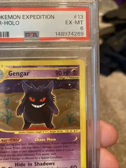 Pokemon Gengar Expedition Holo Rare Psa 6 HUGE SWIRL 13/165 - Image 4