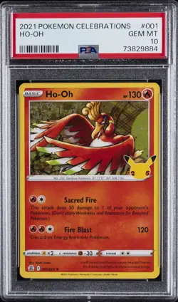 2021 POKEMON CELEBRATIONS #001 HO-OH PSA 10 - Image 1