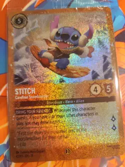 Disney Lorcana Winterspell Stitch - Carefree Snowboarder SEALED Promo Card NM - Image 1