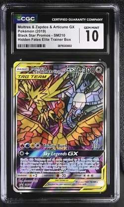 ✨✨ CGC 10 2019 Black Star Promo Moltres Zapdos Articuno GX SM210 Pokemon Card - Image 1