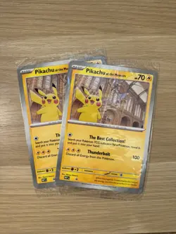 2 Pikachu At The Museum Jumbo Promo Pokemon Cards - Image 1