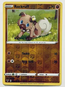 Rockruff 094/185 Vivid Voltage Reverse Holo Common Pokemon Card NEAR MINT - Image 1