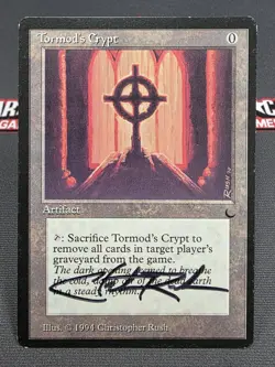 MTG Tormod's Crypt- Signed Christopher Rush -The Dark Magic the Gathering Card - Image 1