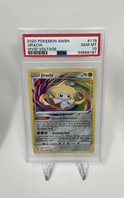 2020 Pokemon SWSH Jirachi Vivid Voltage 119 PSA Graded 10 Gem Mint Card - Image 1