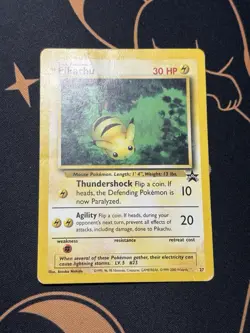 Pikachu 27 Vintage Non Holo Wotc Promo Black Star Rare Pokemon Card MP - Image 2