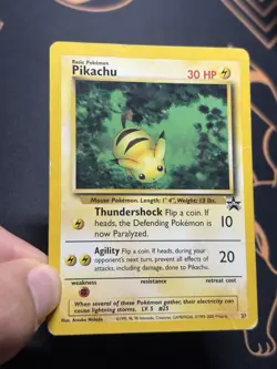 Pikachu 27 Vintage Non Holo Wotc Promo Black Star Rare Pokemon Card MP - Image 3