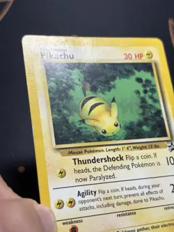 Pikachu 27 Vintage Non Holo Wotc Promo Black Star Rare Pokemon Card MP - Image 4