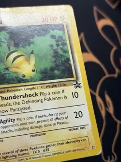 Pikachu 27 Vintage Non Holo Wotc Promo Black Star Rare Pokemon Card MP - Image 5