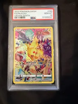 Pokemon TCG Pikachu Crown Zenith Alternative Art Holo Card 160/159 PSA GEM MT 10 - Image 1