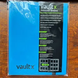 VAULT X 9 Pocket Strap Binder Blue 20 Page Album 360 Cards Folio Folder - Image 1