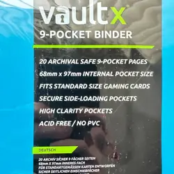 VAULT X 9 Pocket Strap Binder Blue 20 Page Album 360 Cards Folio Folder - Image 3