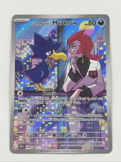 Team Rockets Murkrow 200/182 Pokemon TCG SV10 Destined Rivals Illustration Rare - Image 1
