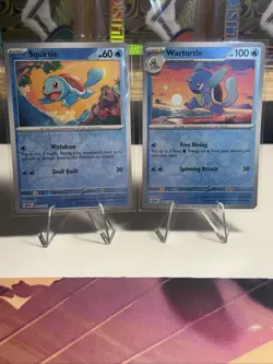 Pokemon TCG 151 Squirtle & Wartortle Reverse Holo Set of 2 NM - Image 1