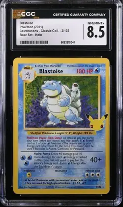 2021 POKEMON CELEBRATIONS CLASSIC COLLECTION #2 BLASTOISE HOLO ITALIAN CGC 8.5 - Image 1