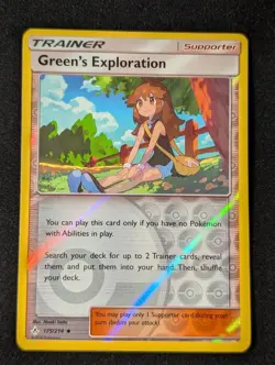 Green's Exploration 175/214 - SM Unbroken Bonds Reverse Holo LP Pokemon TCG - Image 1