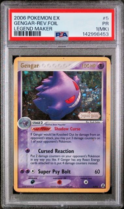 PSA 1 MK 2006 Pokemon EX Legend Maker Gengar STAMPED Reverse Holo Foil 5/92 - Image 1