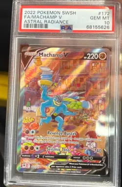 2022 Pokemon SWSH Astral Radiance Machamp V Ultra Rare #172/189 PSA 10 GEM MINT - Image 1