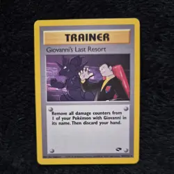Giovanni's Last Resort 105/132 Rare Non-Holo Gym Challenge Pokemon Trainer NM - Image 1
