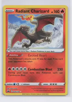 Radiant Charizard 020/159 Crown Zenith Holo Pokemon TCG NM - Image 1