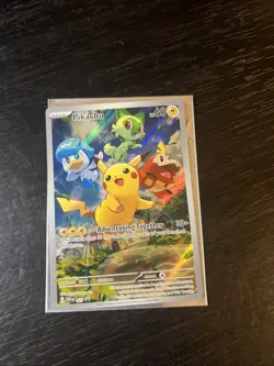 Pikachu Paldea Evolved ETB Promo Full Art Holo 2023 Pokemon SVP 027 - Image 1