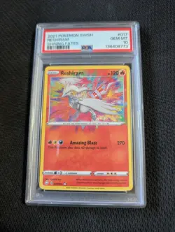 Reshiram 017 PSA 10 Graded Pokemon Card Amazing Rare - Image 1