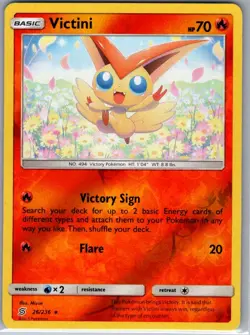 Victini 26/236 Reverse Holo SM - Unified Minds - Pokemon Card - NM - Image 1